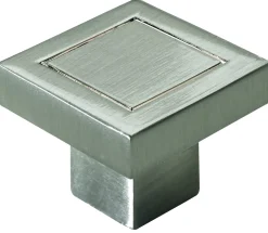 Hettich Möbelknopf Zinkdruckguss Edelstahl-Optik 24,0 x 24,0 mm - 1 Stück