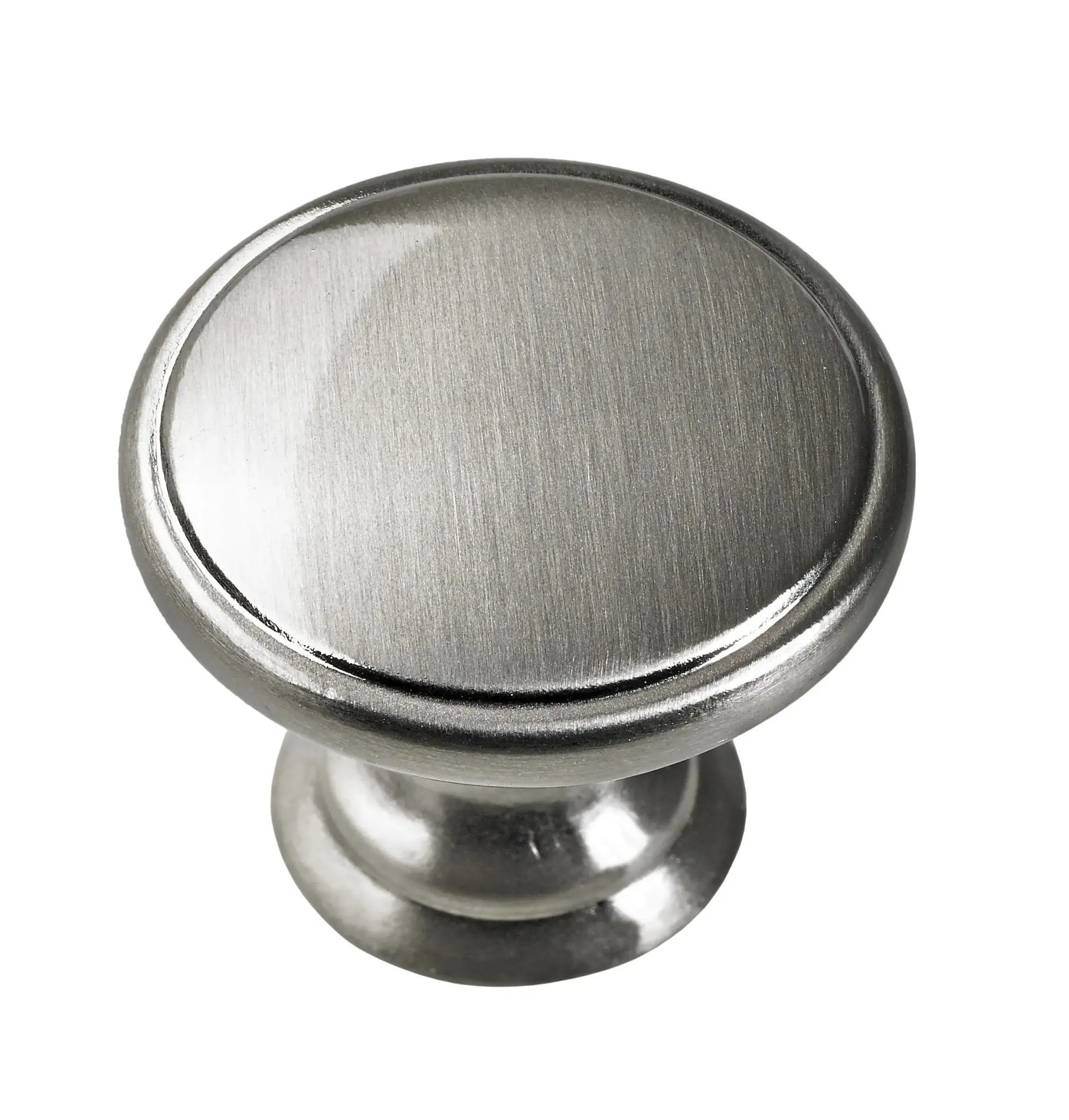 Hettich Möbelknopf Zinkdruckguss Edelstahl-Optik Ø 32 mm - 1 Stück