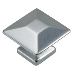 Hettich Möbelknopf Zinkdruckguss Aluminium-Optik 25,0 x 25,0 mm - 1 Stück