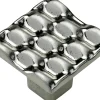 Hettich Möbelknopf Zinkdruckguss Edelstahl-Optik 25,0 x 25,0 mm - 1 Stück