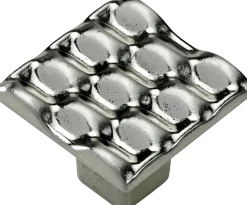 Hettich Möbelknopf Zinkdruckguss Edelstahl-Optik 25,0 x 25,0 mm - 1 Stück