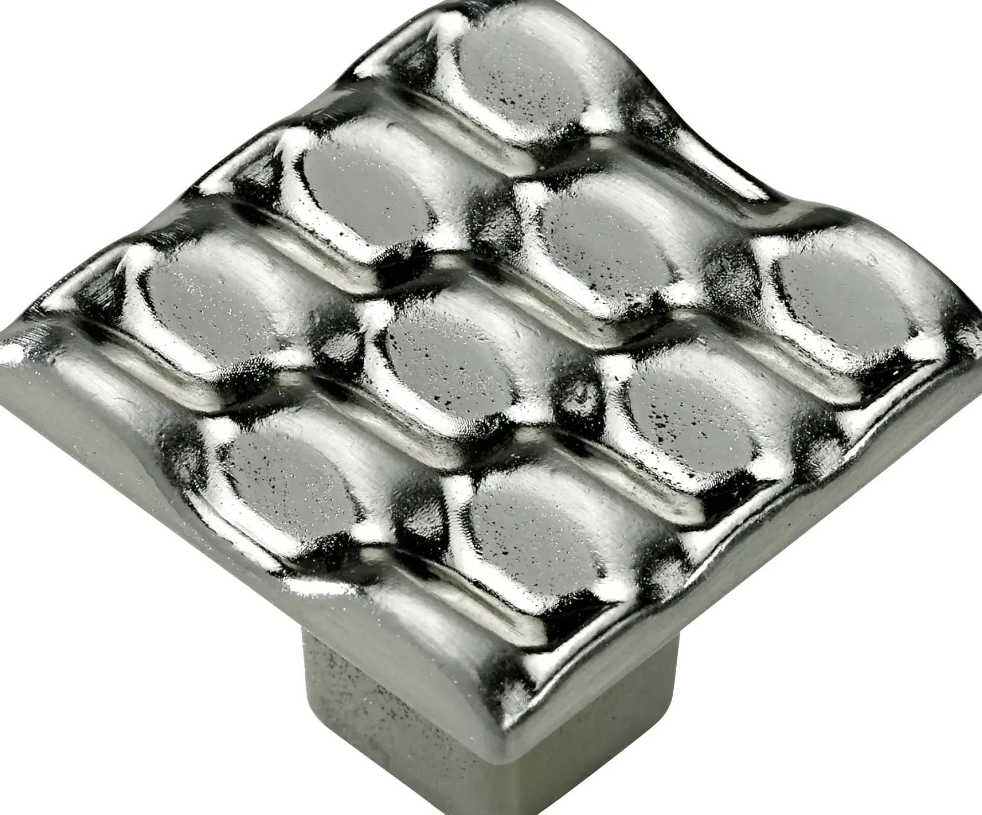 Hettich Möbelknopf Zinkdruckguss Edelstahl-Optik 25,0 x 25,0 mm - 1 Stück