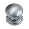 Hettich Möbelknopf Zinkdruckguss Aluminium-Optik Ø 22,0 mm - 1 Stück