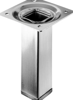 Hettich Tischbein Edelstahl-Optik 25 x 25 x 100 mm Stahl, 1 Stück