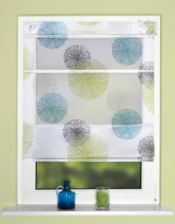 Home Wohnideen Raffrollo Pusteblume blau-grün 130 x 60 cm