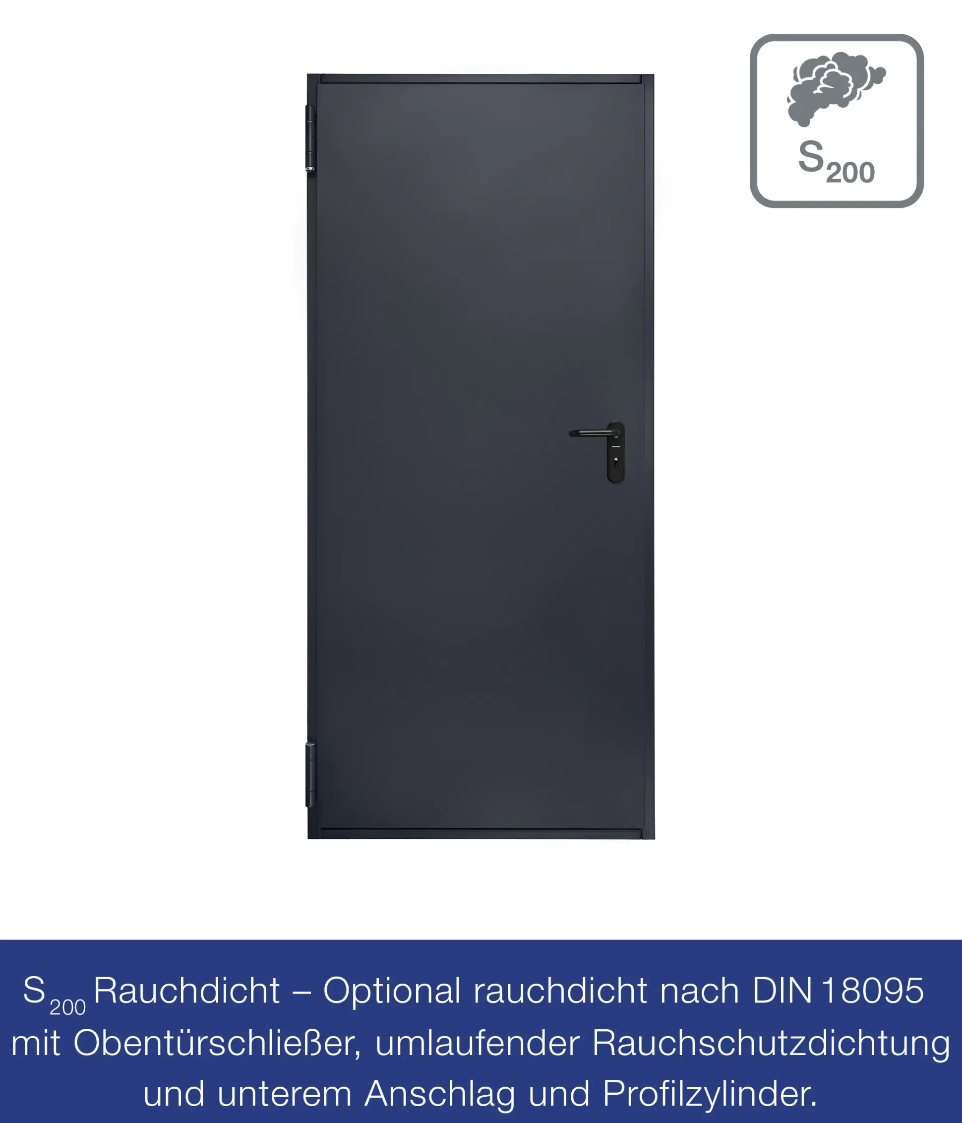 Hörmann Feuerschutztür anthrazitgrau T-30 87,5 x 200 cm Links/Rechts