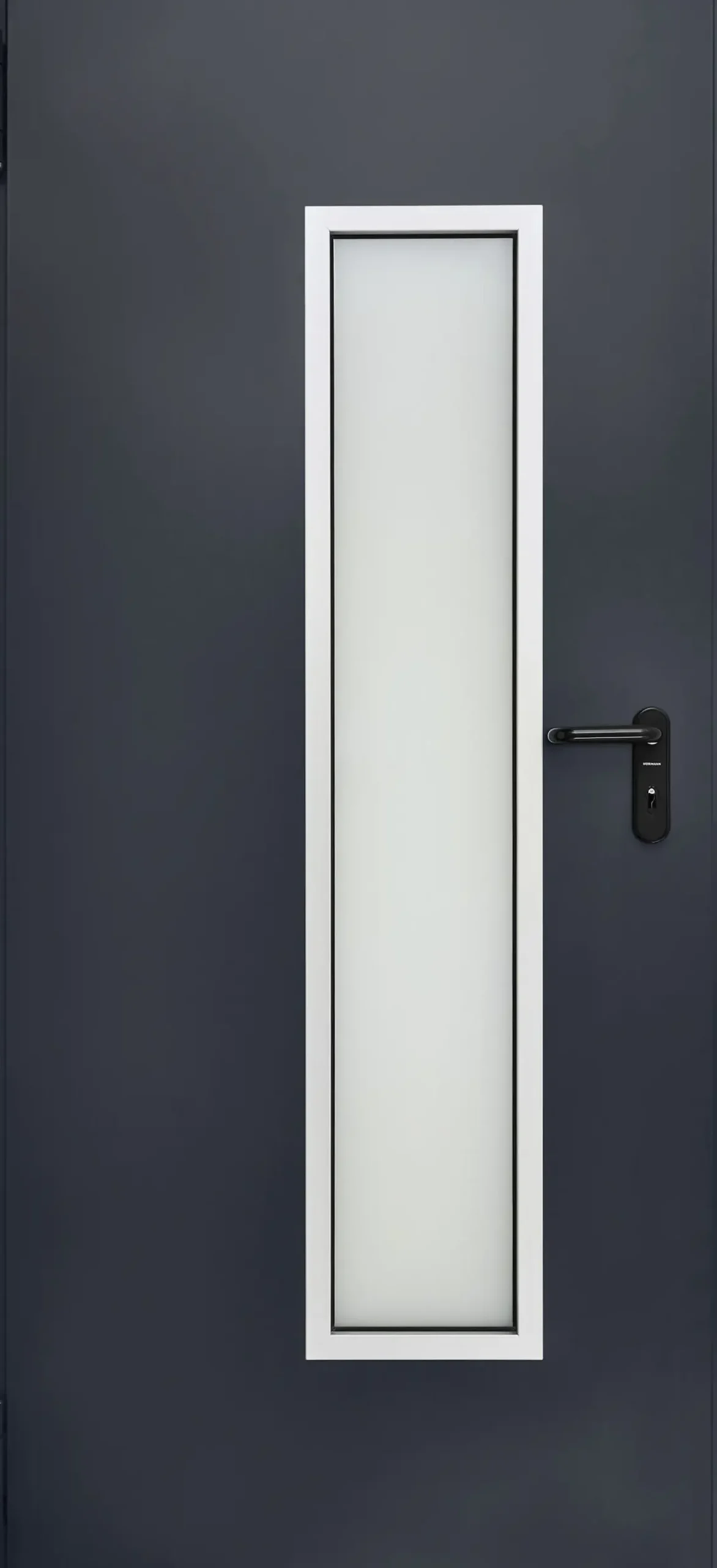 Hörmann Kellertür mit Lichtausschnitt anthrazitgrau 87,5 x 200 cm Links/Rechts