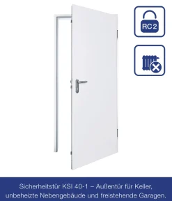 Hörmann Sicherheitstür KSI 40 RC2 verkehrsweiß 75 x 187,5 cm DIN rechts