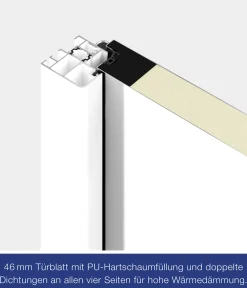 Hörmann Sicherheitstür KSI Thermo46 RC2 weiß 100 x 212,5 cm Links
