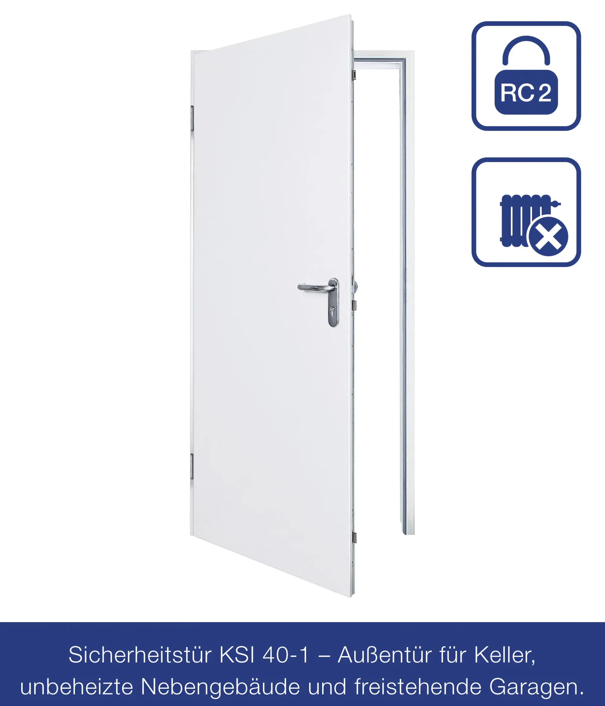 Hörmann Sicherheitstür KSI 40 RC2 verkehrsweiß 75 x 187,5 cm DIN links