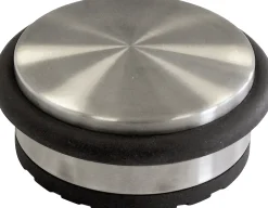 HSI Türstopper flach Ø 9,5 x 4 cm Edelstahl-Optik