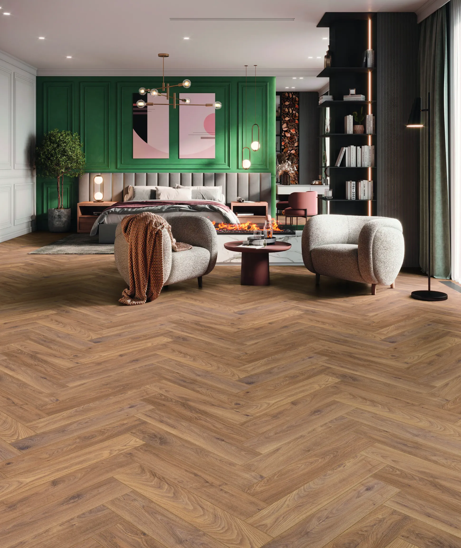 Krono Original Laminat Fischgrät Firebrand Oak
