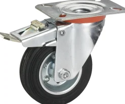 Lenkrolle mit Platte und Totalfeststeller 100 x 30 mm, Tragkr. 70 kg