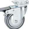 Lenkrolle mit Platte und Totalfeststeller 100 x 25 mm, Tragkr. 55 kg