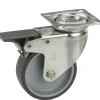 Lenkrolle mit Platte und Totalfeststeller 50 x 18 mm, Tragkr. 40 kg