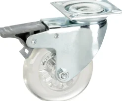 Lenkrollen mit Platte und Totalfeststeller 75 x 23 mm, Tragkr. 50 kg