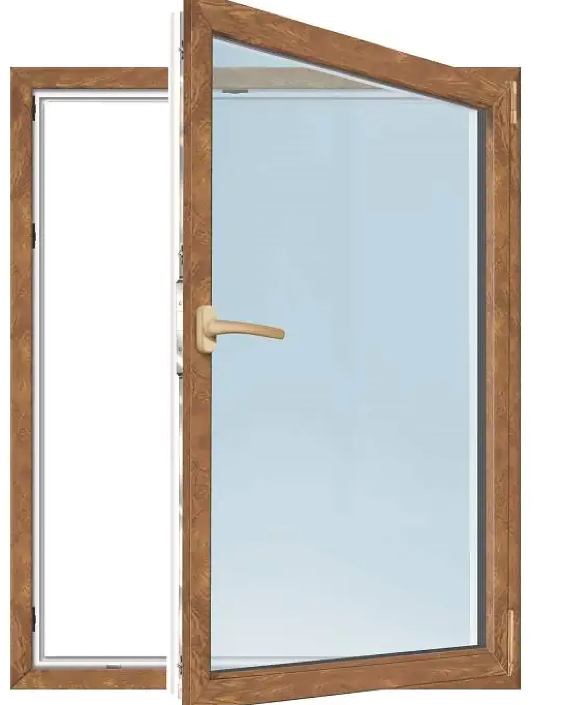 Meeth Fenster 55 x 105 cm DIN rechts 1 flügelig Dreh-Kipp golden Oak