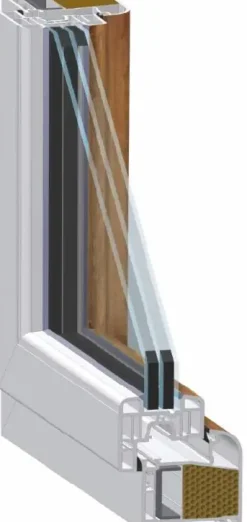 Meeth Fenster 95 x 120 cm DIN rechts 1 flügelig Dreh-Kipp weiß/golden Oak