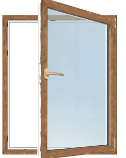 Meeth Fenster 105 x 155 cm DIN rechts 1 flügelig Dreh-Kipp golden Oak