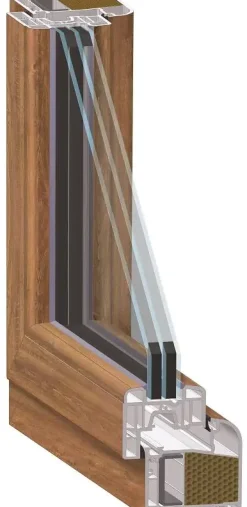 Meeth Fenster 105 x 155 cm DIN rechts 1 flügelig Dreh-Kipp golden Oak