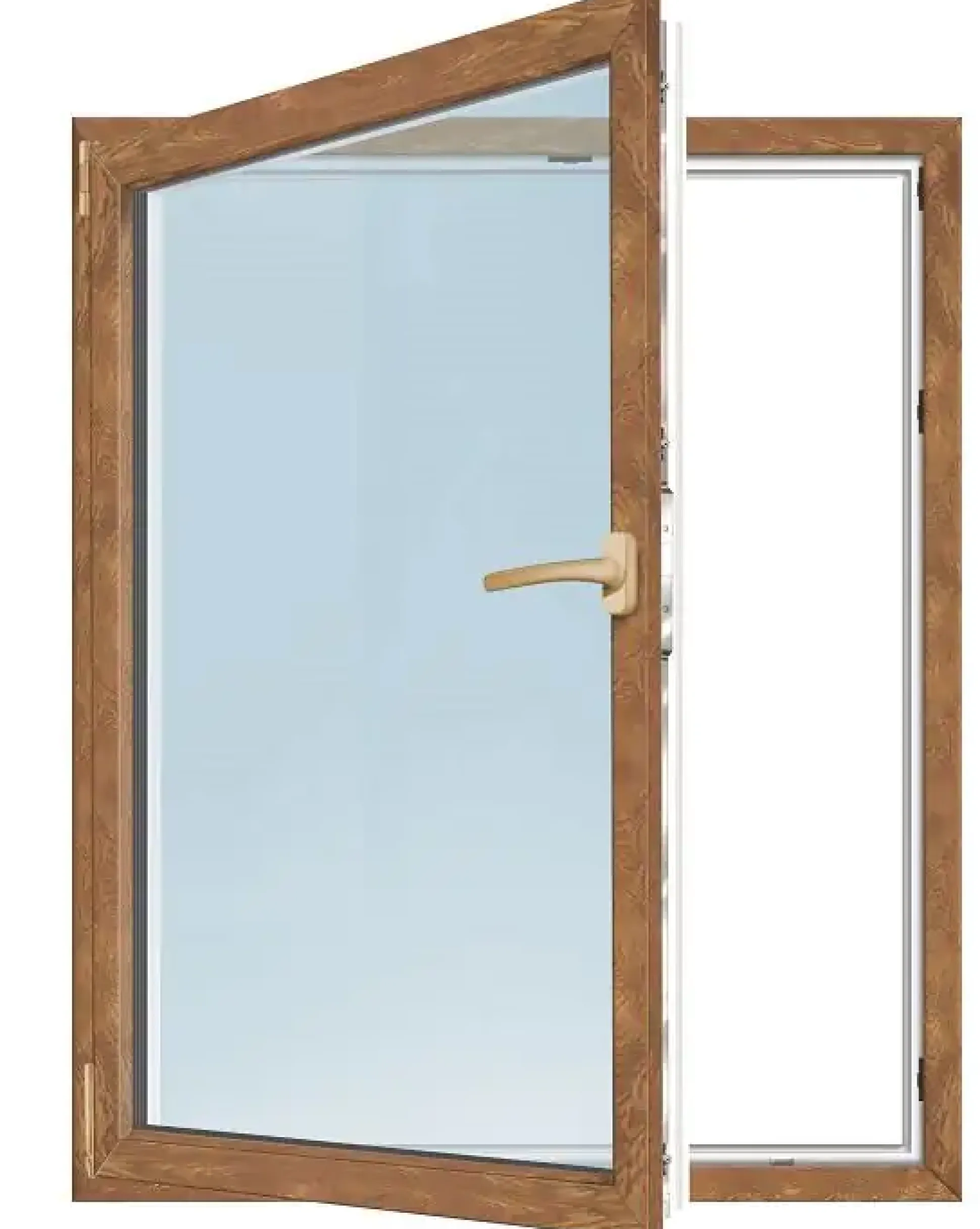 Meeth Fenster 85 x 95 cm DIN links 1 flügelig Dreh-Kipp golden Oak