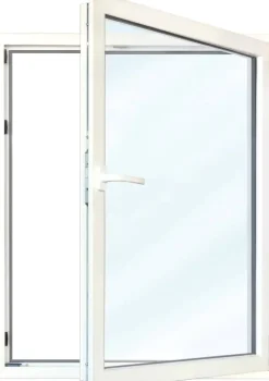 Meeth Fenster 100 x 140 cm DIN links 1 flügelig Dreh-Kipp weiß/ titan