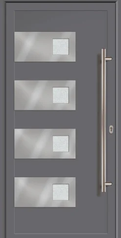 Meeth Haustür Exclusiv Modell 897 98 x 208 cm, DIN rechts, weiß/titan