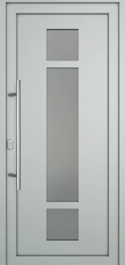 Meeth Haustür Optimal Pro PVC Modell 102 88 x 200 cm DIN Links weiß/lichtgrau