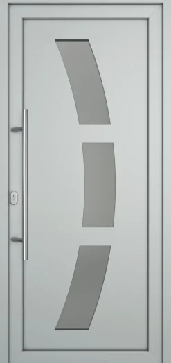 Meeth Haustür Optimal Pro PVC Modell 103 98 x 208 cm DIN Links weiß/lichtgrau
