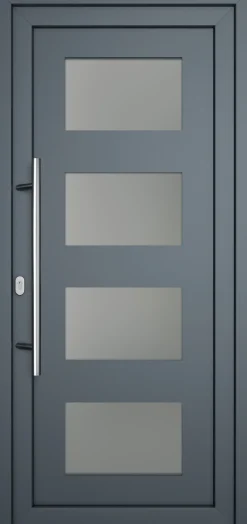Meeth Haustür Optimal Pro PVC Modell 101 98 x 200 cm DIN Links weiß/titan