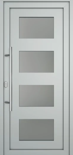 Meeth Haustür Optimal Pro PVC Modell 101 88 x 208 cm DIN Links weiß/lichtgrau
