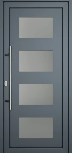 Meeth Haustür Optimal Pro PVC Modell 101 88 x 200 cm DIN Links weiß/titan