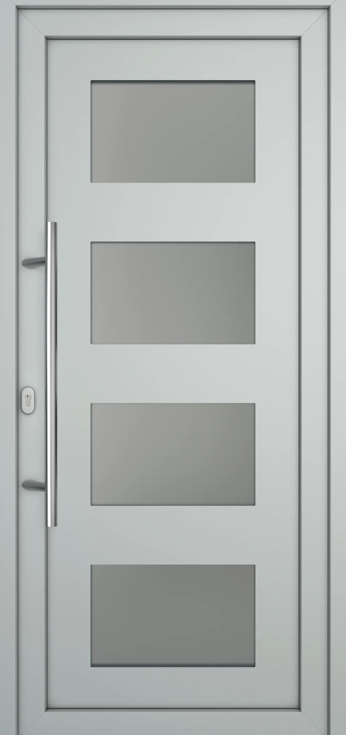 Meeth Haustür Optimal Pro PVC Modell 101 108 x 200 cm DIN Links weiß/lichtgrau