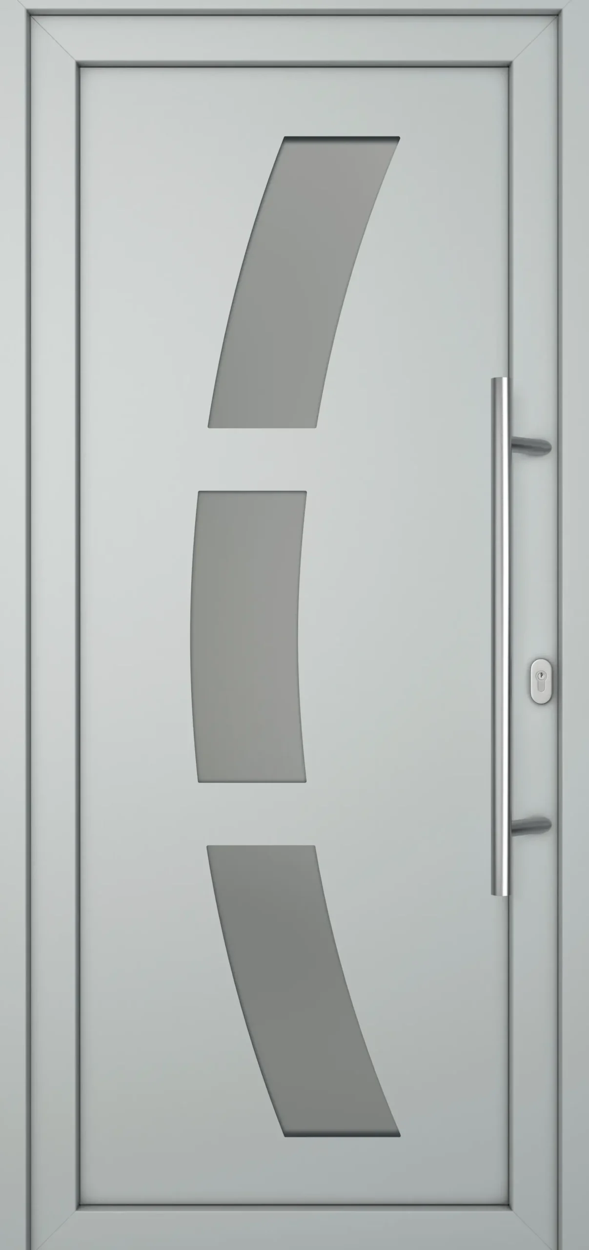 Meeth Haustür Optimal Pro PVC Modell 103 88 x 208 cm DIN Rechts weiß/lichtgrau