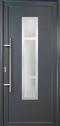 Meeth Haustür Signum Aluminium Modell 87 108 x 200 cm DIN links weiß/titan