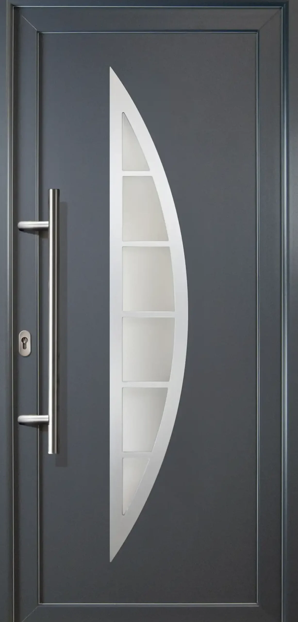 Meeth Haustür Signum Aluminium Modell 28 108 x 200 cm DIN links weiß/titan