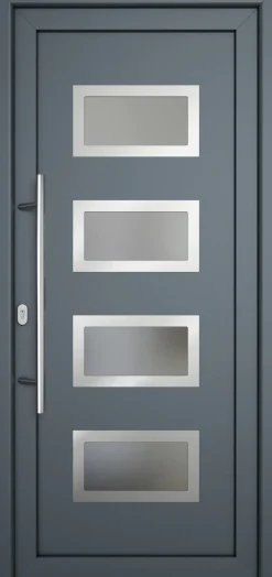 Meeth Haustür Signum Pro PVC Modell 92 88 x 208 cm DIN Links weiß/titan