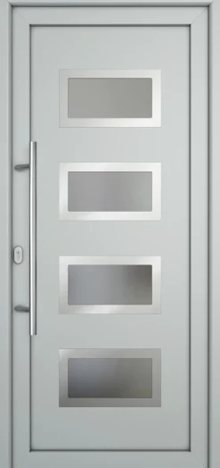 Meeth Haustür Signum Pro PVC Modell 92 98 x 208 cm DIN Links weiß/lichtgrau
