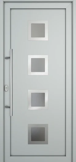 Meeth Haustür Signum Pro PVC Modell 84 108 x 200 cm DIN Links weiß/lichtgrau