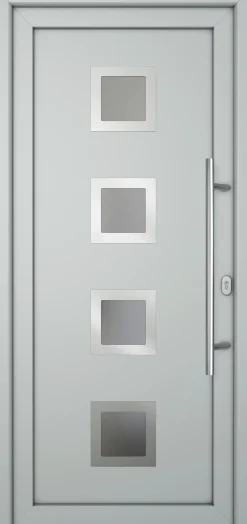 Meeth Haustür Signum Pro PVC Modell 84 98 x 208 cm DIN Rechts weiß/lichtgrau