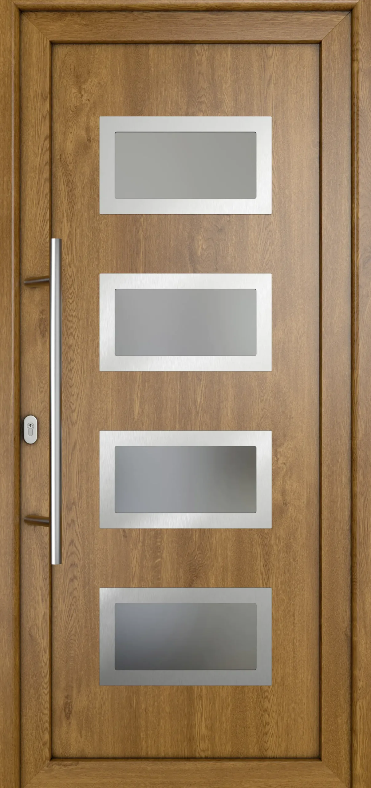 Meeth Haustür Signum Pro PVC Modell 92 98 x 208 cm DIN Links weiß/golden oak