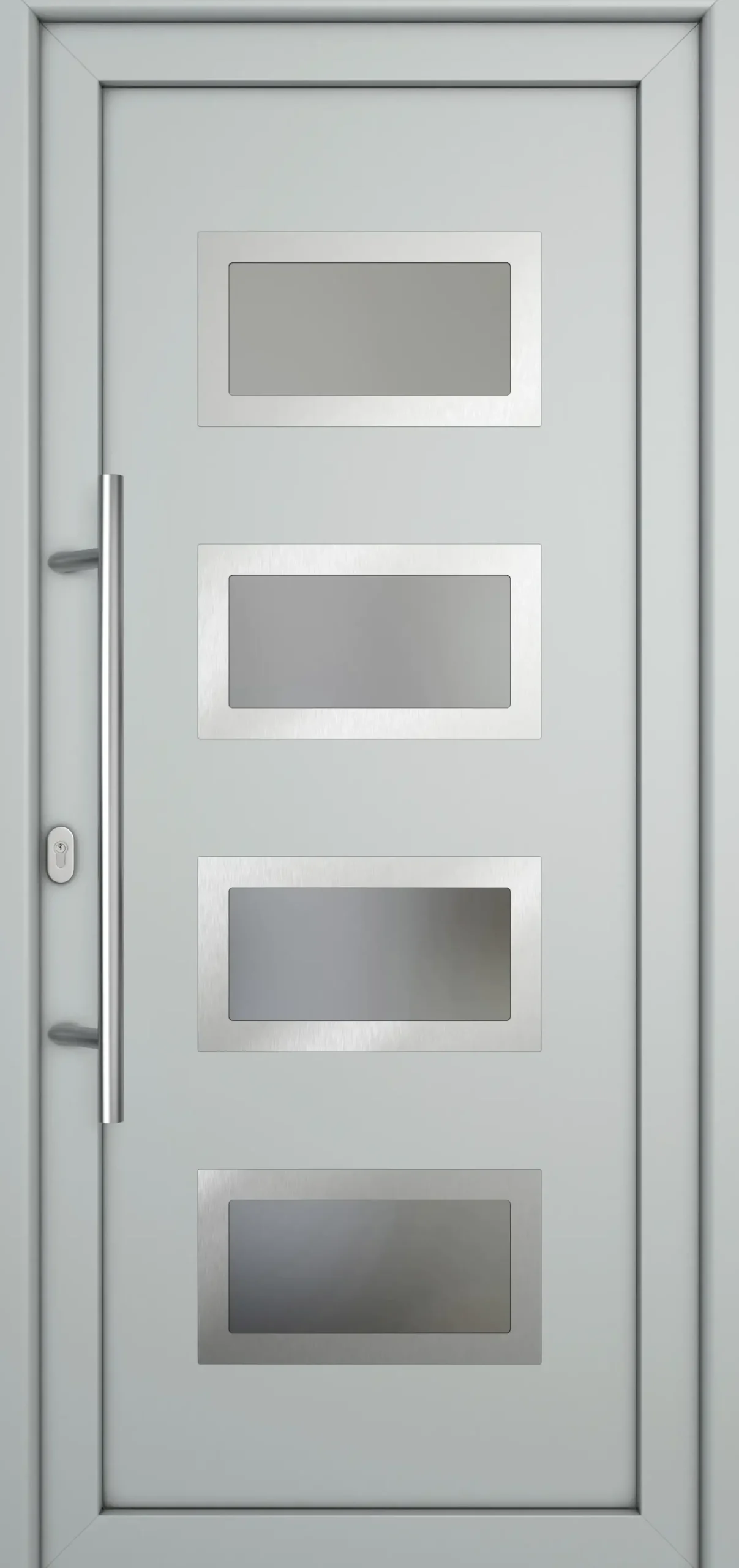 Meeth Haustür Signum Pro PVC Modell 92 98 x 200 cm DIN Links weiß/lichtgrau