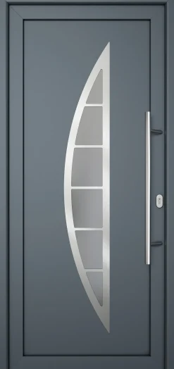 Meeth Haustür Signum Pro PVC Modell 28 98 x 200 cm DIN Rechts weiß/titan