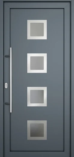 Meeth Haustür Signum Pro PVC Modell 84 98 x 208 cm DIN Links weiß/titan