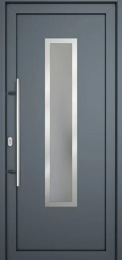 Meeth Haustür Signum Pro PVC Modell 32 88 x 200 cm DIN Links weiß/titan