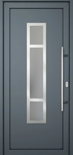 Meeth Haustür Signum Pro PVC Modell 87 88 x 208 cm DIN Rechts weiß/titan