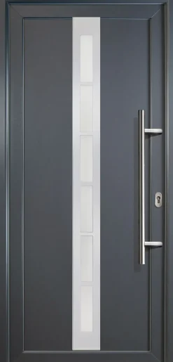 Meeth Haustür Signum PVC Exclusiv PVC Modell 38 88 x 208 cm, DIN rechts, weiß/titan