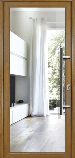 Meeth Haustür Signum PVC Exclusiv PVC Modell 60 98 x 208 cm, DIN rechts, weiß/golden Oak
