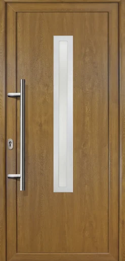 Meeth Haustür Signum PVC Exclusiv PVC Modell 70 98 x 200 cm, DIN links, Golden Oak