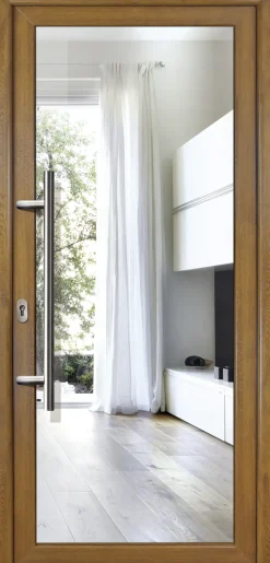 Meeth Haustür Signum PVC Exclusiv PVC Modell 60 98 x 200 cm, DIN links, weiß/golden Oak